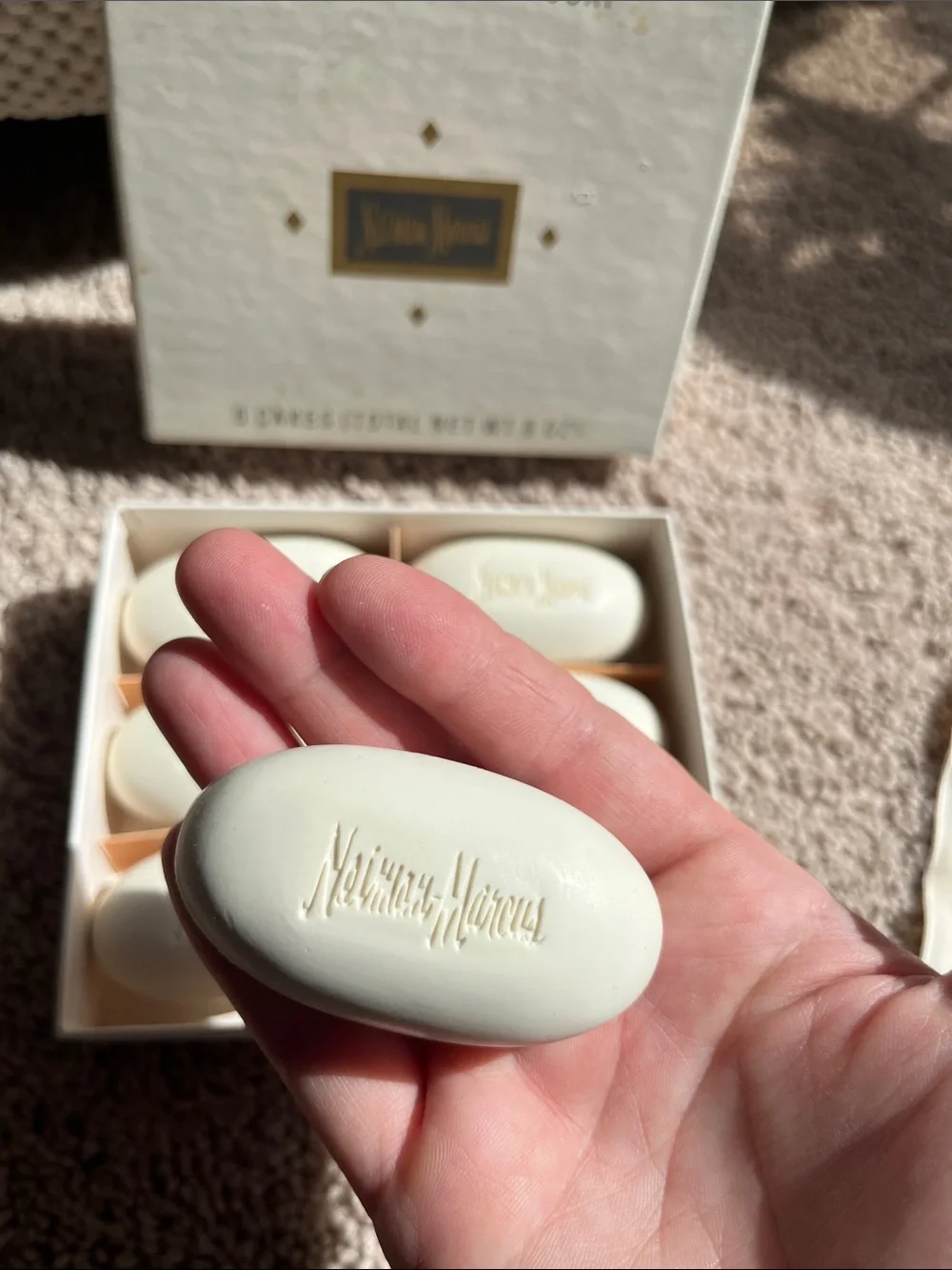 Vintage Neiman Marcus Cream Tuberose Guest Soap Set - Six Small Bars